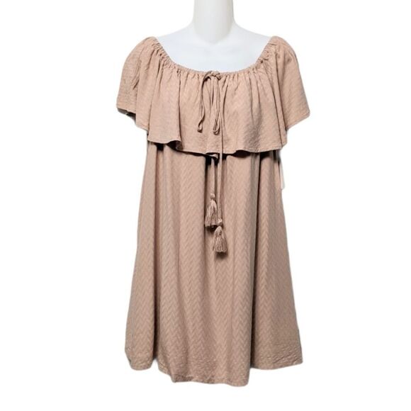 NWT LULUS Melodic Blush Off Shoulder Shift Dress L - Picture 2 of 9